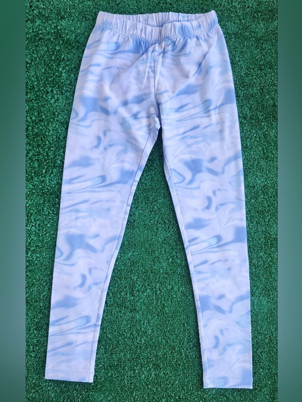 New!!! Land's End Girls' Blue Marble Print Cotton Leggings!